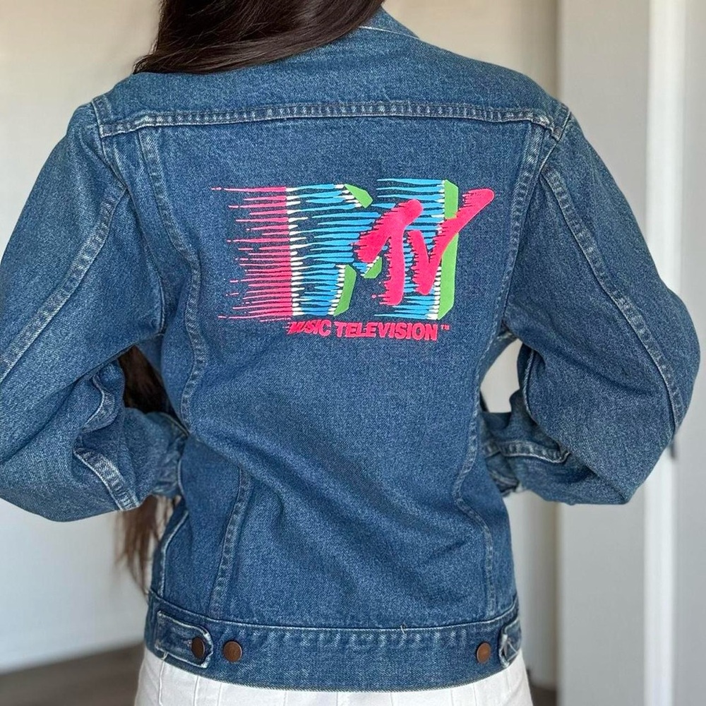 Vintage 80s MTV Denim Jacket by MVP, Size Small